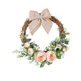 Maxbell Door Wreath Wall Hanging Artificial Flower Wreath for Indoor Outdoor Party Pink