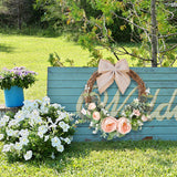 Maxbell Door Wreath Wall Hanging Artificial Flower Wreath for Indoor Outdoor Party Pink