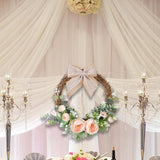 Maxbell Door Wreath Wall Hanging Artificial Flower Wreath for Indoor Outdoor Party Pink