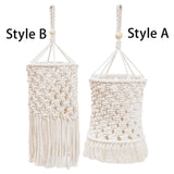 Maxbell Boho Lamp Shade Wall Tapestry Macrame Lamp Shade for Corridor Hotel Indoor Style A