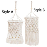 Maxbell Boho Lamp Shade Wall Tapestry Macrame Lamp Shade for Corridor Hotel Indoor Style A