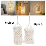 Maxbell Boho Lamp Shade Wall Tapestry Macrame Lamp Shade for Corridor Hotel Indoor Style A