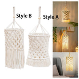 Maxbell Boho Lamp Shade Wall Tapestry Macrame Lamp Shade for Corridor Hotel Indoor Style A