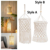 Maxbell Boho Lamp Shade Wall Tapestry Macrame Lamp Shade for Corridor Hotel Indoor Style A