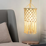 Maxbell Boho Lamp Shade Wall Tapestry Macrame Lamp Shade for Corridor Hotel Indoor Style A