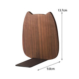 Maxbell Wooden Bookends Decorative Bookends for Shelves for Home Children Classmates Dark Walnut
