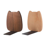 Maxbell Wooden Bookends Decorative Bookends for Shelves for Home Children Classmates Dark Walnut