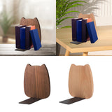 Maxbell Wooden Bookends Decorative Bookends for Shelves for Home Children Classmates Dark Walnut
