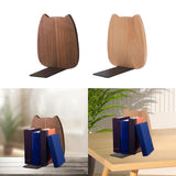 Maxbell Wooden Bookends Decorative Bookends for Shelves for Home Children Classmates Dark Walnut