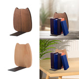 Maxbell Wooden Bookends Decorative Bookends for Shelves for Home Children Classmates Dark Walnut