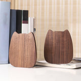 Maxbell Wooden Bookends Decorative Bookends for Shelves for Home Children Classmates Dark Walnut