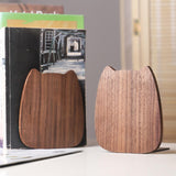 Maxbell Wooden Bookends Decorative Bookends for Shelves for Home Children Classmates Dark Walnut