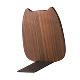 Maxbell Wooden Bookends Decorative Bookends for Shelves for Home Children Classmates Dark Walnut