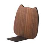 Maxbell Wooden Bookends Decorative Bookends for Shelves for Home Children Classmates Dark Walnut