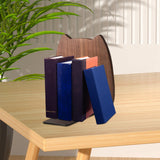 Maxbell Wooden Bookends Decorative Bookends for Shelves for Home Children Classmates Dark Walnut