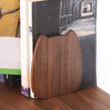 Maxbell Wooden Bookends Decorative Bookends for Shelves for Home Children Classmates Dark Walnut