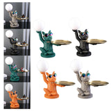 Maxbell Dog Statue Butler with Tray Night Light for Countertop Entrance Festivals Black