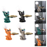 Maxbell Dog Statue Butler with Tray Night Light for Countertop Entrance Festivals Black