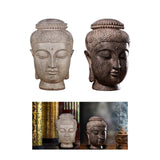 Maxbell Collectible Sculpture Collection Meditation Figurines Buddha Head Statue White