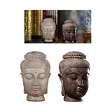 Maxbell Collectible Sculpture Collection Meditation Figurines Buddha Head Statue White