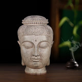 Maxbell Collectible Sculpture Collection Meditation Figurines Buddha Head Statue White