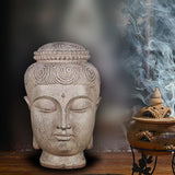 Maxbell Collectible Sculpture Collection Meditation Figurines Buddha Head Statue White