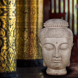 Maxbell Collectible Sculpture Collection Meditation Figurines Buddha Head Statue White