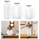 Maxbell Unique Vase Geometric Arch Elegant Acrylic flower buckets for Restaurant Style A