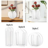 Maxbell Unique Vase Geometric Arch Elegant Acrylic flower buckets for Restaurant Style A