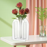 Maxbell Unique Vase Geometric Arch Elegant Acrylic flower buckets for Restaurant Style B