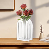 Maxbell Unique Vase Geometric Arch Elegant Acrylic flower buckets for Restaurant Style B
