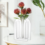 Maxbell Unique Vase Geometric Arch Elegant Acrylic flower buckets for Restaurant Style B