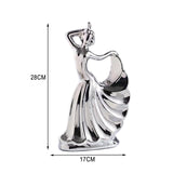 Maxbell Home Decor Showpieces Female Dancing Sculpture for Anniversary Gifts Bedroom Argent