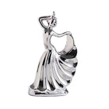 Maxbell Home Decor Showpieces Female Dancing Sculpture for Anniversary Gifts Bedroom Argent
