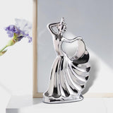 Maxbell Home Decor Showpieces Female Dancing Sculpture for Anniversary Gifts Bedroom Argent