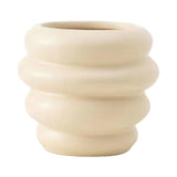 Maxbell Makeup Brush Holder Decors Planter Table Centerpieces Ceramic Flower Vase Beige 11.5x10cm