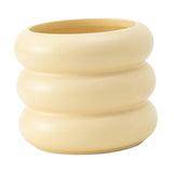 Maxbell Makeup Brush Holder Decors Planter Table Centerpieces Ceramic Flower Vase Beige 11x12cm