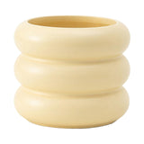Maxbell Makeup Brush Holder Decors Planter Table Centerpieces Ceramic Flower Vase Beige 11x12cm