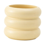 Maxbell Makeup Brush Holder Decors Planter Table Centerpieces Ceramic Flower Vase Beige 11x12cm