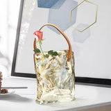 Maxbell Plant Terrarium Dried Flowers Holder Ornaments Minimalist Glass Flower Vase Yelllow 20x24x19cm