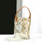 Maxbell Plant Terrarium Dried Flowers Holder Ornaments Minimalist Glass Flower Vase Yelllow 20x24x19cm