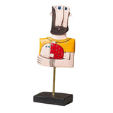 Maxbell Abstract Human Statue Resin Face Figurine Sculpture for Bookcase Table Decor Men Fish