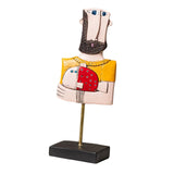 Maxbell Abstract Human Statue Resin Face Figurine Sculpture for Bookcase Table Decor Men Fish