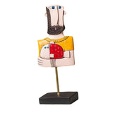 Maxbell Abstract Human Statue Resin Face Figurine Sculpture for Bookcase Table Decor Men Fish