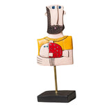 Maxbell Abstract Human Statue Resin Face Figurine Sculpture for Bookcase Table Decor Men Fish