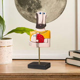 Maxbell Abstract Human Statue Resin Face Figurine Sculpture for Bookcase Table Decor Men Fish