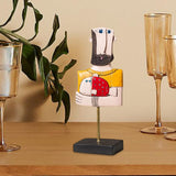 Maxbell Abstract Human Statue Resin Face Figurine Sculpture for Bookcase Table Decor Men Fish