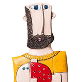 Maxbell Abstract Human Statue Resin Face Figurine Sculpture for Bookcase Table Decor Men Fish