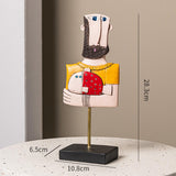 Maxbell Abstract Human Statue Resin Face Figurine Sculpture for Bookcase Table Decor Men Fish