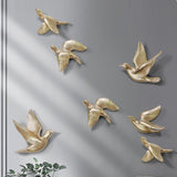 Maxbell Birds Swallows Wall Mounted Decor DIY 3D Hanging Birds Wall Decor for Garden Style E